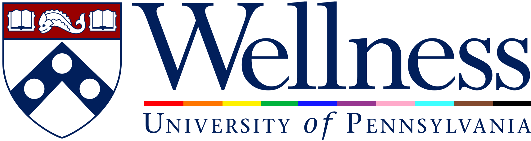 wellness logo with rainbow underlining
