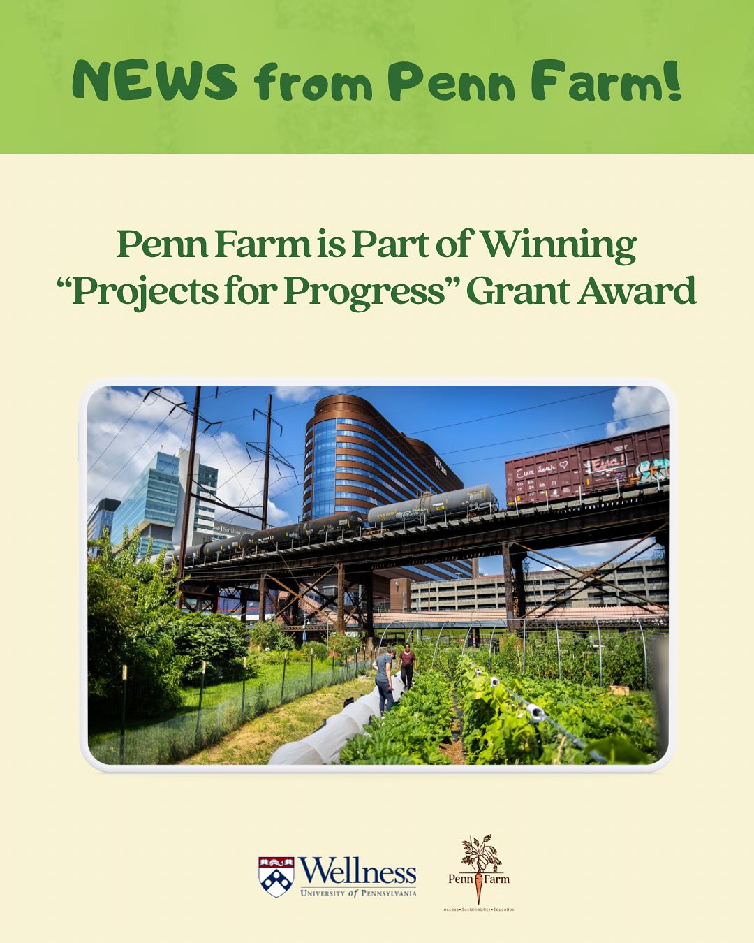 Big news! Penn Farm is part of a winning Projects for Progress grant to strengthen Philly’s urban farms and gardens. We’re teaming up with amazing partners to build lasting networks that help urban agriculture thrive. Read more in today’s Penn Today, link in bio! @uofpenn
#PennFarm #P4P #UrbanFarming #FoodJustice #PennToday
