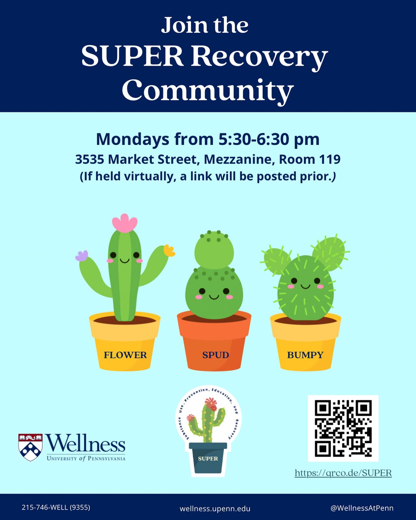 Join us at 5:30 PM in 3535 Market Street, Mezzanine Room 119. Learn more at wellness.upenn.edu. ❤️🌵